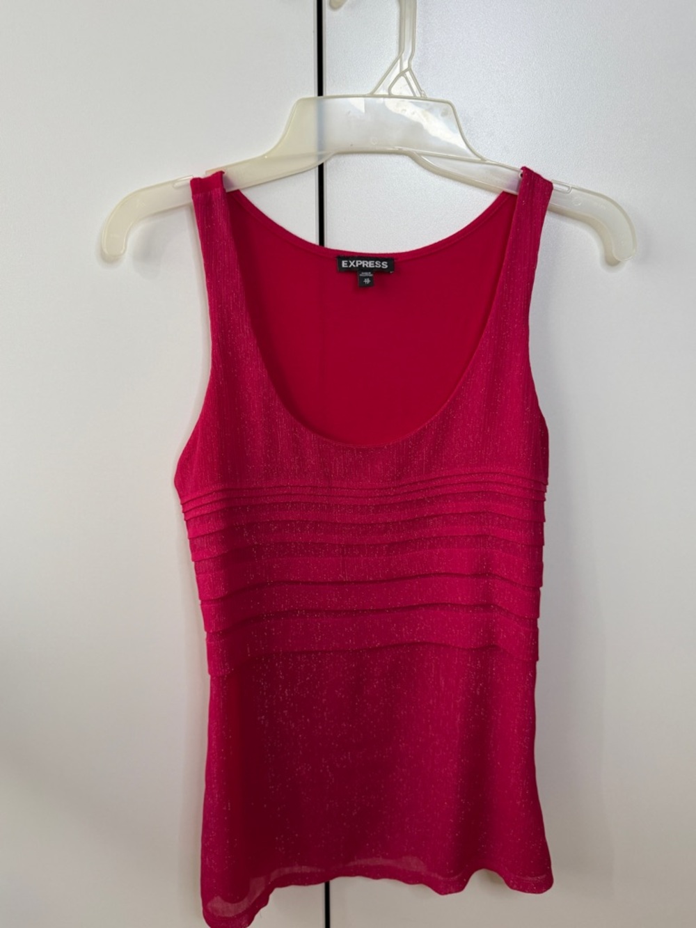 Express Women's Shimmery Hot Pink Tank Top